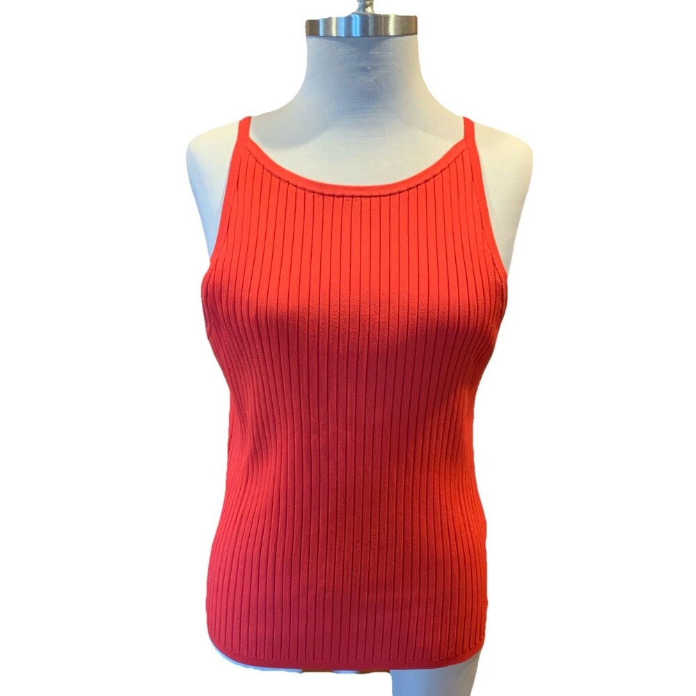 Ted Baker London $120 Ribbed Cami Top Coral Sz 5 XL Old Money Capsule Luxury